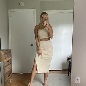One shoulder cut out dress